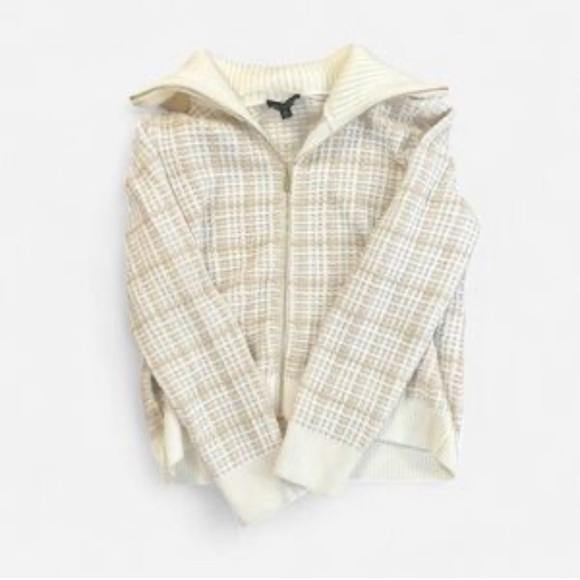 Calligraphie Sweaters - Calligraphie Tan & Cream Cardigan